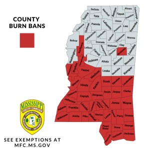 Two major wildfires break out across Mississippi as burn ban continues
