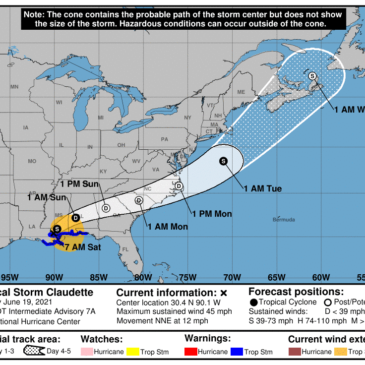 Tropical Storm Claudette makes landfall, heavy rainfall arrives in Mississippi