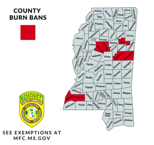 Seven Mississippi counties currently under burn ban