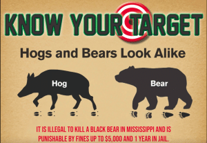 MDWFP urges hunters not to mistake black bears for wild hogs