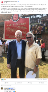 Mississippi native and country music legend Marty Gamblin passes away