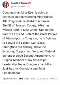 Mike Ezell latest to pick up Trump endorsement with congressional primary looming