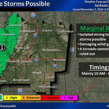 Your Mississippi forecast for Tuesday, November 5