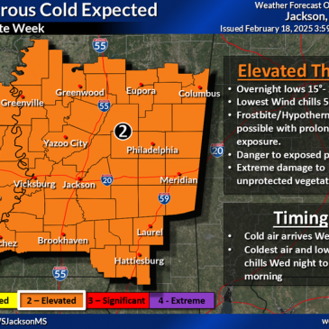 Your Mississippi forecast for February 18