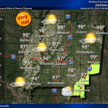 Your Mississippi forecast for Wednesday, July 31