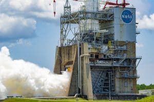 NASA achieves key milestone during hot fire testing at Stennis Space Center